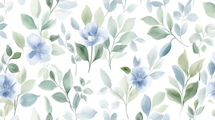 Fototapeta premium Watercolor floral seamless pattern, a beautiful design for backgrounds, fabrics and more