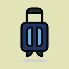 Modern icon of a blue suitcase with a minimal design, perfect for travel-related concepts and applications, emphasizing simplicity and elegance.