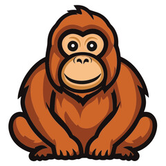 Obraz premium monkey cartoon vector illustration 
