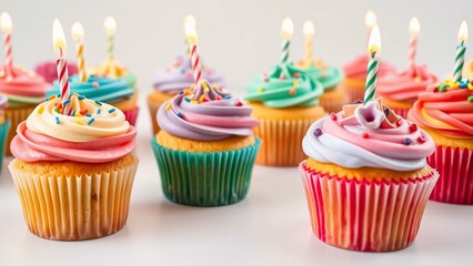 Colorful happy birthday cupcakes - colorful happy birthday cupcakes