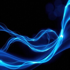 Fototapeta premium Electric Blue Light Streams on Dark Starfield Background