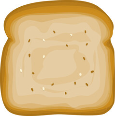 A Slice of Wheat Bread Illustration