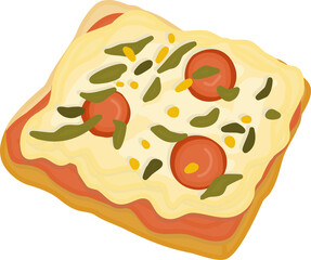 Pizza Toast Illustration