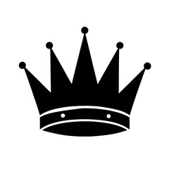 Minimalist black silhouette crown design symbolizing royalty and power