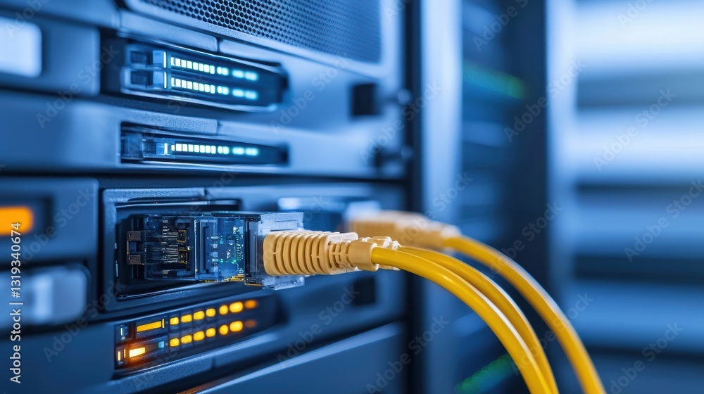 Poster ethernet cable connected to network, ensuring seamless data transmission and connectivity for optima