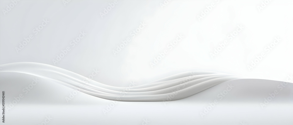 Poster white minimalist abstract background with soft smooth curves and gradient