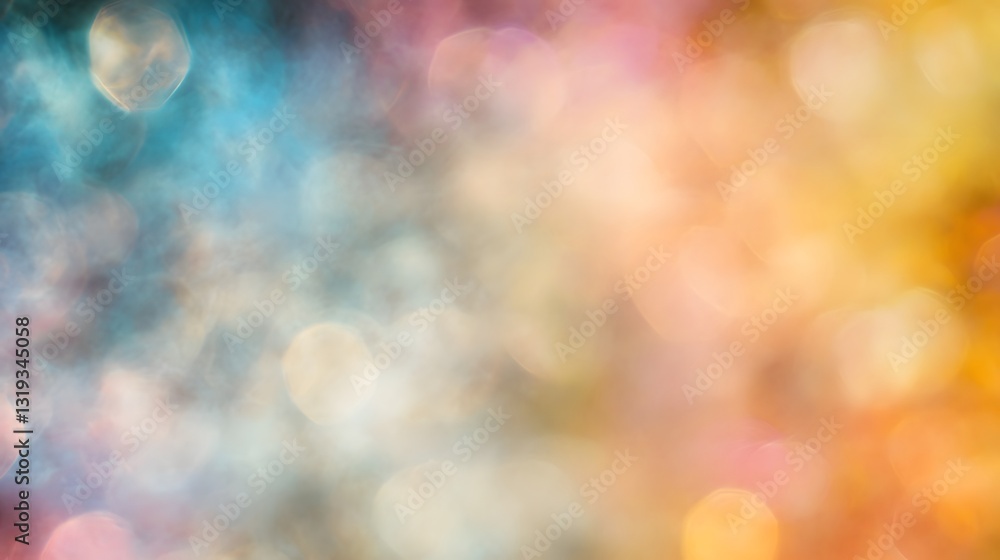 Poster abstract background showcasing soft blurry shapes in multiple colors and light
