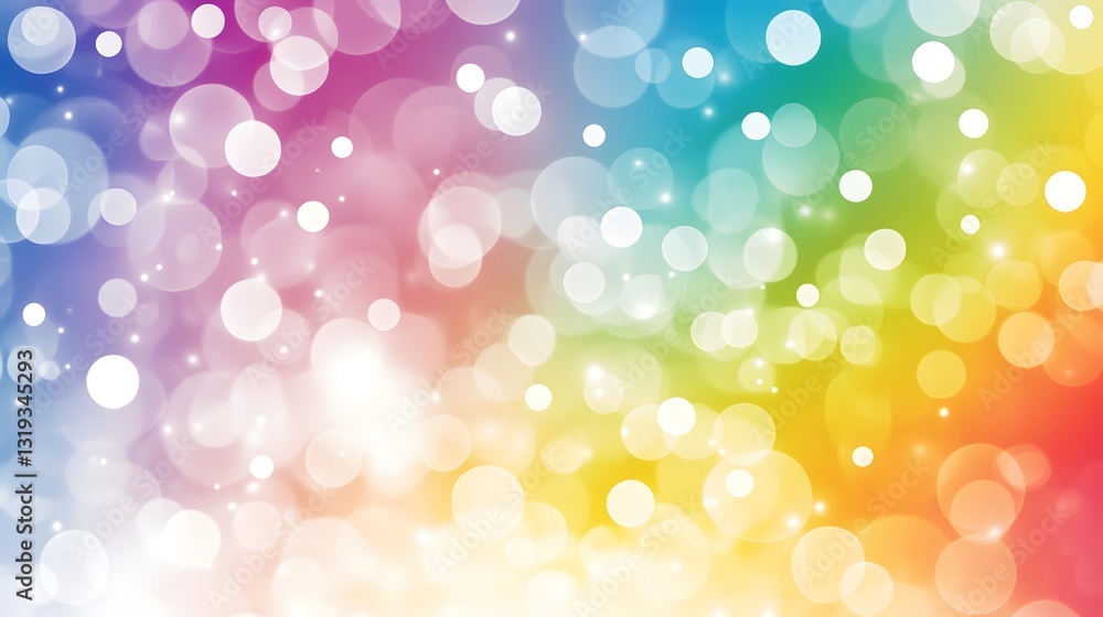 Poster vibrant colorful background of illuminated bokeh circles with shine