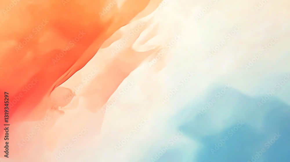 Aufkleber abstract fluid background in soft tones of orange and blue creating a soothing effect.