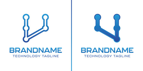 Letter V Technology Logo, symbolize progress, innovation, and digital excellence