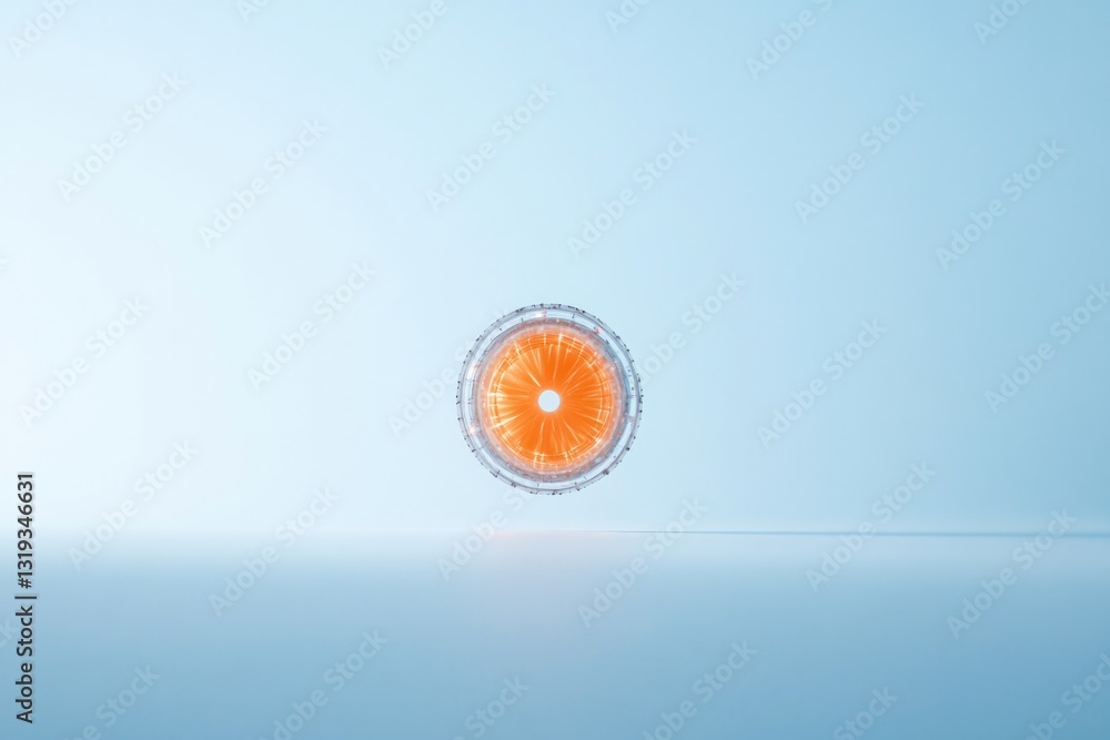 Poster clean and minimalist shot of single lhc component on solid white background perfectly centered