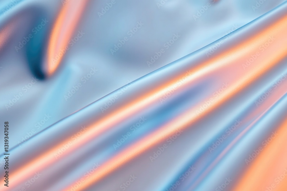 Poster macro shot of titanium with colorful gradients caused by light diffraction creating iridescent effect