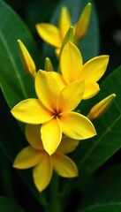 Obraz premium Lush yellow tropical bouquet, vibrant accents, sunny, ginger