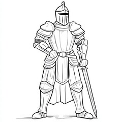 Obraz premium Knight Coloring Page
