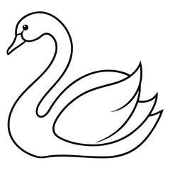 Elegant Swan in One-Line Vector Design