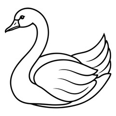 Obraz premium Elegant Swan in One-Line Vector Design