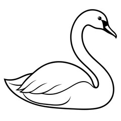 Elegant Swan in One-Line Vector Design