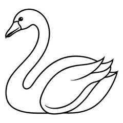 Elegant Swan in One-Line Vector Design