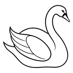 Elegant Swan in One-Line Vector Design