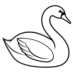 Elegant Swan in One-Line Vector Design