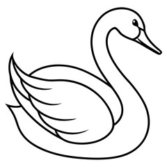 Fototapeta premium Elegant Swan in One-Line Vector Design