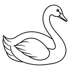 Obraz premium Elegant Swan in One-Line Vector Design