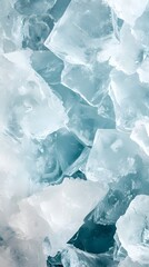 Obraz premium Crystal Cold: A close-up view of ice crystals showcasing their intricate patterns and textures. 