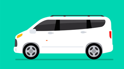 mini van car minibus side view vector illustration