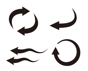 シンプルな矢印セット　流れ　回転　循環