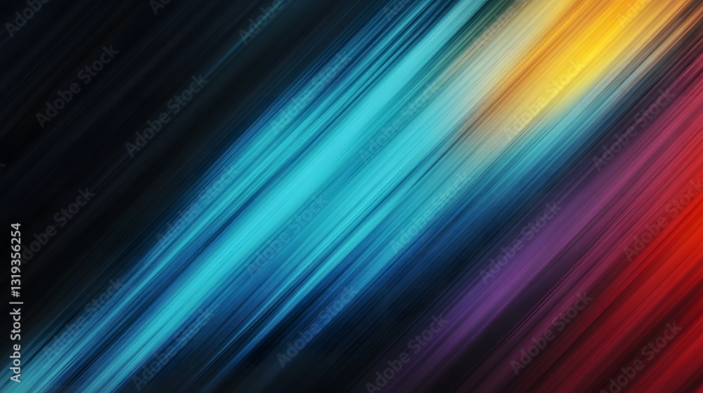 Poster diagonal streaks of many colors create an abstract digital image