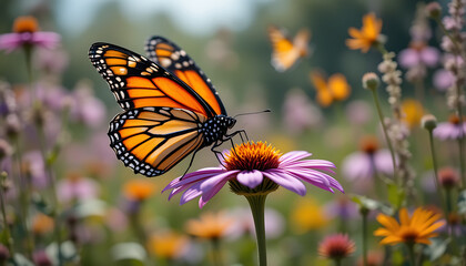 Obraz premium butterfly feeding on a flower