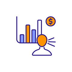 Financial Consulting Icon for Advisory Services, Money Guidance, and Economic Solutions.