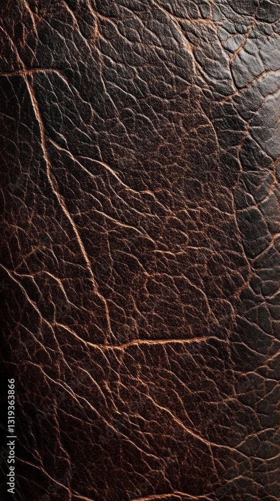 Poster intricate patterns of aged leather showcase nature's artistry, drawing attention to the rich tones a