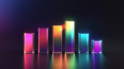 Colorful Abstract Bar Graph Design for Financial and Business Concepts