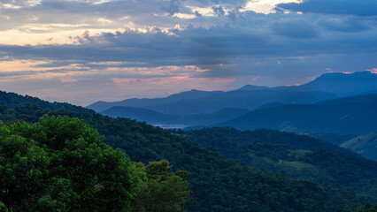 Sunset at the mountains of Paraty.