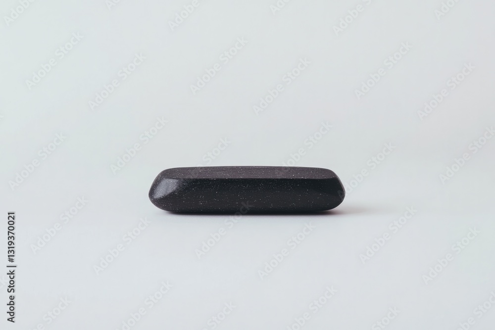 Poster minimalistic photo of single typewriter key isolated on white background with generous copy space