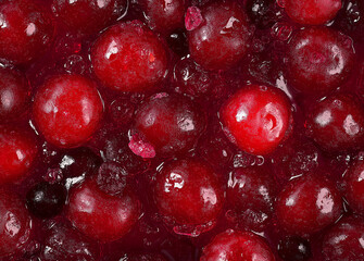  Close-Up of Fresh Red Cherries &ndash; Juicy and Vibrant Cherry Background, High-Resolution Food Photography, Super Detailed and Realistic, Perfect for Fruit Wallpaper and Natural Food Themes