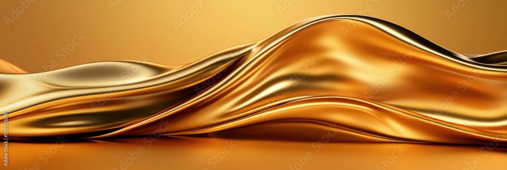 Poster a gold fabric with a wave pattern