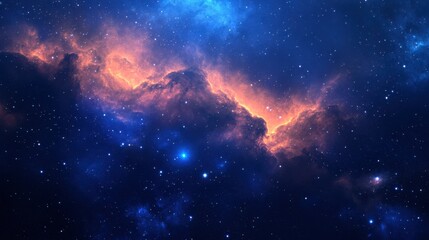 Fototapeta premium Breathtaking Cosmic Cloudscape with Vibrant Colors and Starry Sky