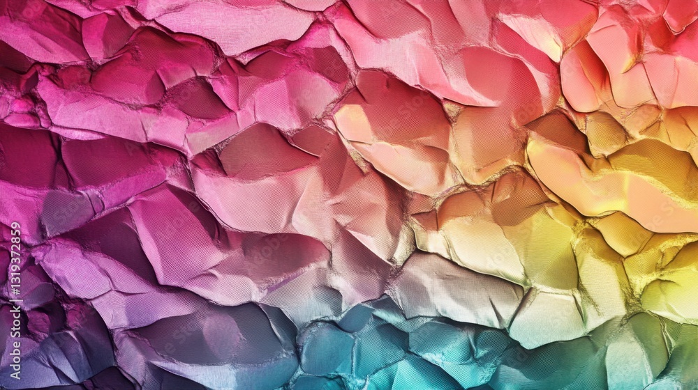Poster colorful abstract texture with crumpled paper design and gradient
