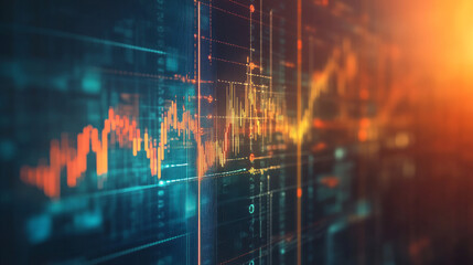 Future market projections are represented by a digital economic growth chart that shows an upward trend towards 2025.