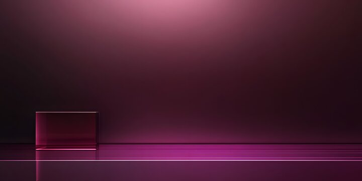 Mysterious Display: A minimalist studio setting, highlighted by a striking gradient of deep magenta hues and subtle illumination. A reflective surface amplifies the dramatic.