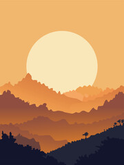 Sunset Mountain Landscape