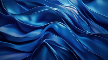 Fototapeta premium Smooth Blue Fabric Texture with Elegant Waves and Creases