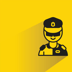 police avatar with shadow on yellow background