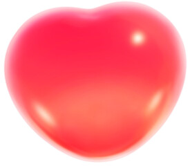 Red Orange Gradient Heart 3D Illustration
