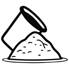 Pouring Flour silhouette for Baking Themes