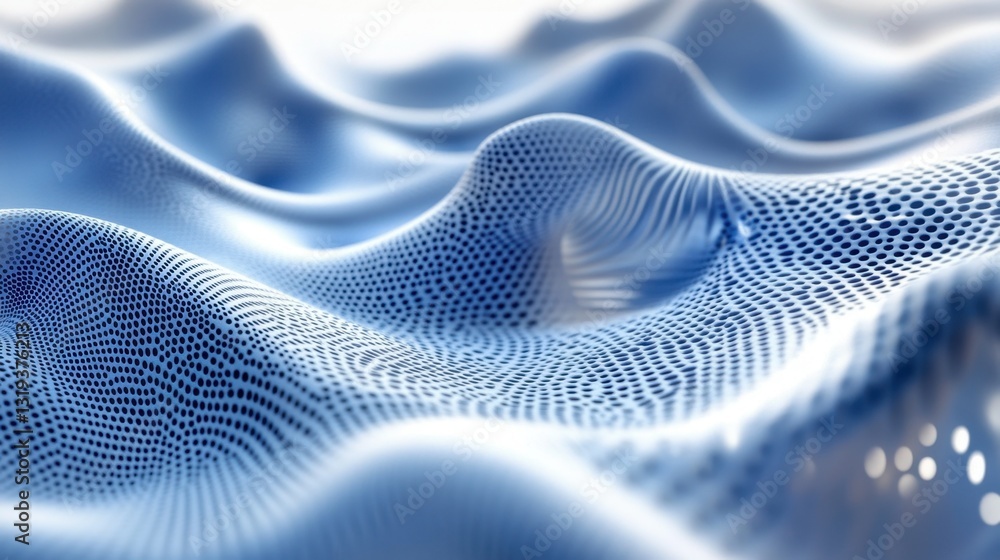 Aufkleber abstract blue wave pattern with dots and fluid shapes for design