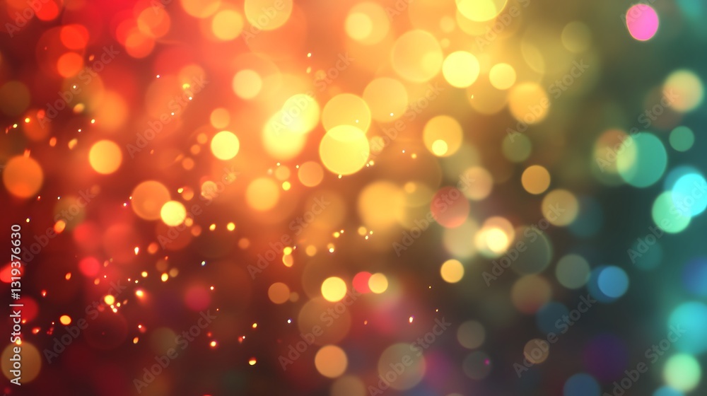 Poster a beautiful bokeh background with colorful illuminated light circles