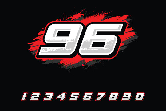 racing number logo designs 1 to 10 for racing, motorsports and racing jerseys Vector Template EPS 10